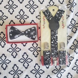 Kids suspender and bow tie set